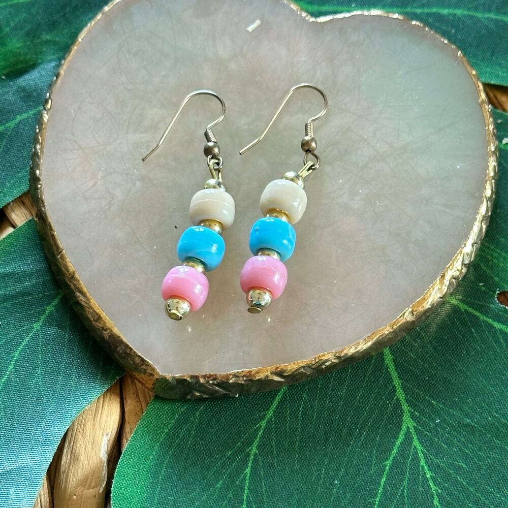 BOGO FREE Pastel beaded VTG earrings